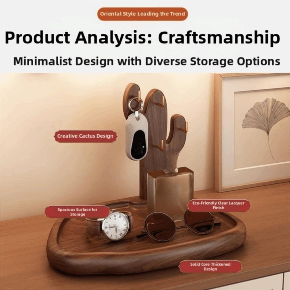 With Hooks Key Hanging Rack Retro Jewelry Dish New Wooden Key Holder Entrance Hall