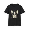 French Bulldog Cute Heart Bone Dog Black Graphic Tee Vintage T-Shirt