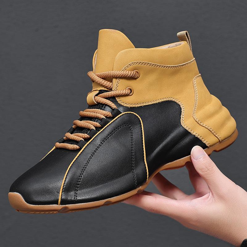 

New Men Sneaker Genuine Leather Sport Shoes Flats Breathable Lightweight Shoes For Male Casual Lace up Shoes Skate Shoes 44