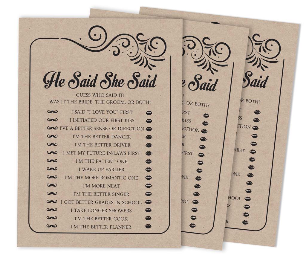 Inkdotpot 50A  Fill In Style KraftA  BingoA  GameA  CardsA  For Bridal Wedding Shower Bachelorette Party Bulk Blank Square Fill In Gift