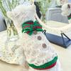 Hundepullover für Weihnachten Haustier Katze Winter Strickwaren Warme Kleidung mit Fliege Bequemes Feiertagskostüm für Kleine Hunde Katzen