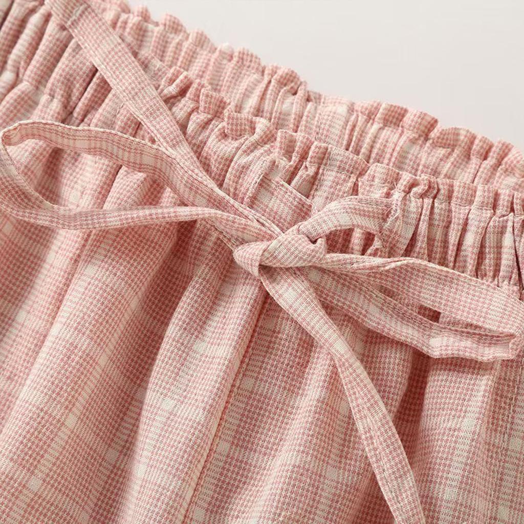 Pajama Check Gentle on the Gift [SISOFTLY] Women's Pants, Purple, Pattern, 100% Cotton, Skin, Spring/Summer, Nightwear, Cool, Women's Loungewear,