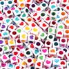100Pcs 6mm Acrylic Drop Oil Beads Colorful Heart Pattern Square Loose Beads For DIY Bracelets Phone Chains Jewelry Supplies