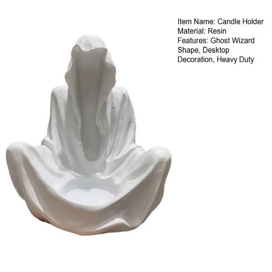 Halloween Ghost Wizard Candle Holder Gothic Grim Reaper Votive Tealight