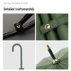 16-Rib Japanese Style Solid Color Umbrella - Automatic Open with Curved Handle, Sun Protection