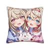 Sameko Saba X Gawr Gura Pillow Covers Accessories Soft Cushion Cover Decorative Throw Pillow Case Cover Chair Multiple Sizes