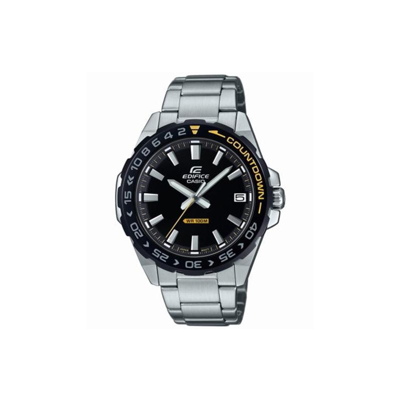 

Casio EDIFICE 100 meters waterproof quartz movement stainless steel strap Japanese and Korean watch men s watch black dial EFV-120DB-1A чёрный