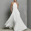 2026 European & American Spring/Summer Cotton Linen Blend Backless Sleeveless Long Dress