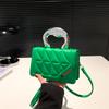 Textured bag women's new small fresh hard handle handbag fashionable solid color shoulder messenger bag