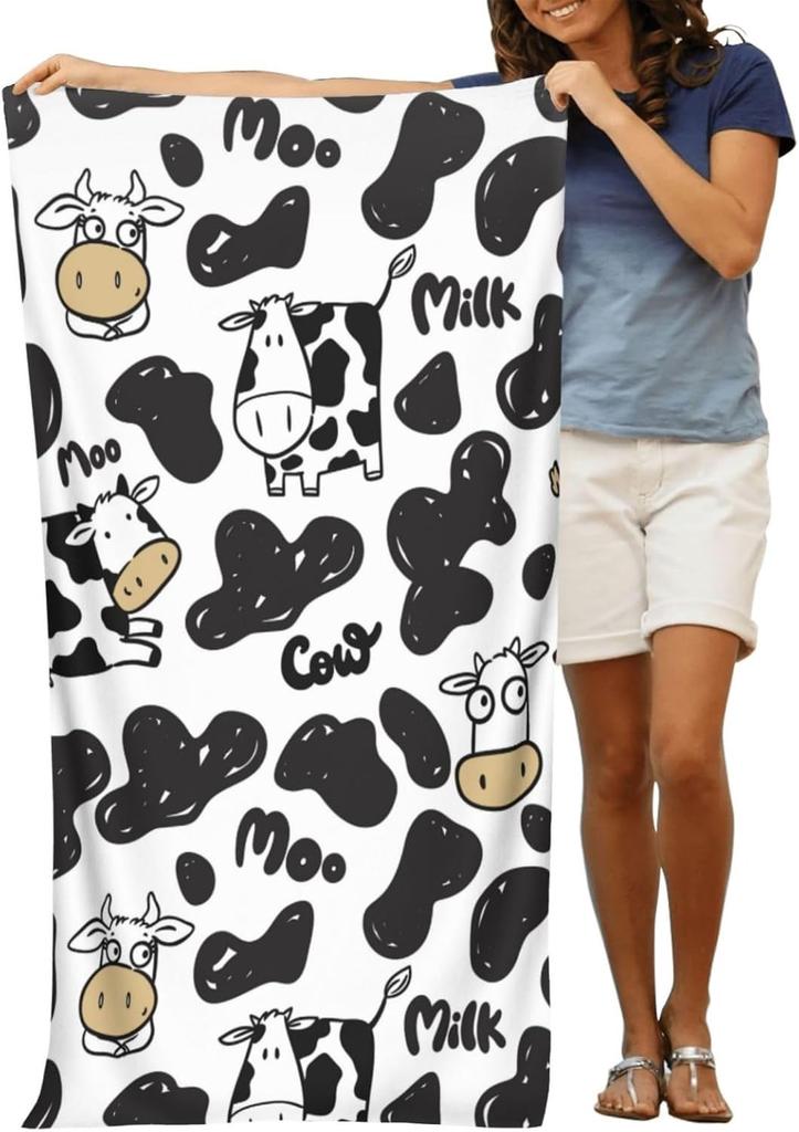 Cute cow pattern Beach Towel for Family stuff friends Gifts Quick-Dry Towel For Bath Yoga Tourism Beach GYM Camping Swimming