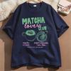 Matcha Lovers Club Tee Oversized TShirt Summer New Unisexs Vintage Breathable Tee Streetwear Oversized Loose Casual Tops