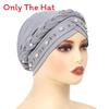 Basic Polyester Muslim Headscarf With Pearl Embellishments For Daily Wear