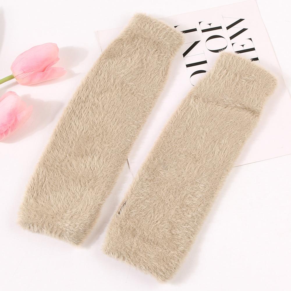 

Arm Warmers Long Wrist Gloves Half Finger Knitted Fingerless Gloves Goth Arm Warm Gloves Girl Boys бежевий