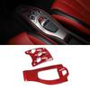 For Ferrari 458 2011-16 Red Real Carbon Fiber Car Gear Panel Glass Lift Switch Door Handle Cover Decoration Sticker Accessories