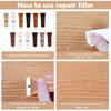 SEISSO Furniture Repair Kit For Scratched Wood Material Marker Pen 12 Color Furniture Touch-Up Pen Wood Filler Upgraded Wood Repair Kit Repair Wooden
