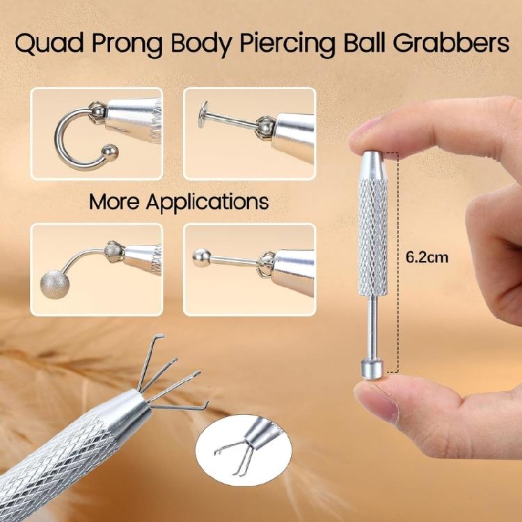 Edelstahl Piercing Kugelgreifer und Einführwerkzeug Set Piercing Zubehör Geeignet für Schmuckwechsel