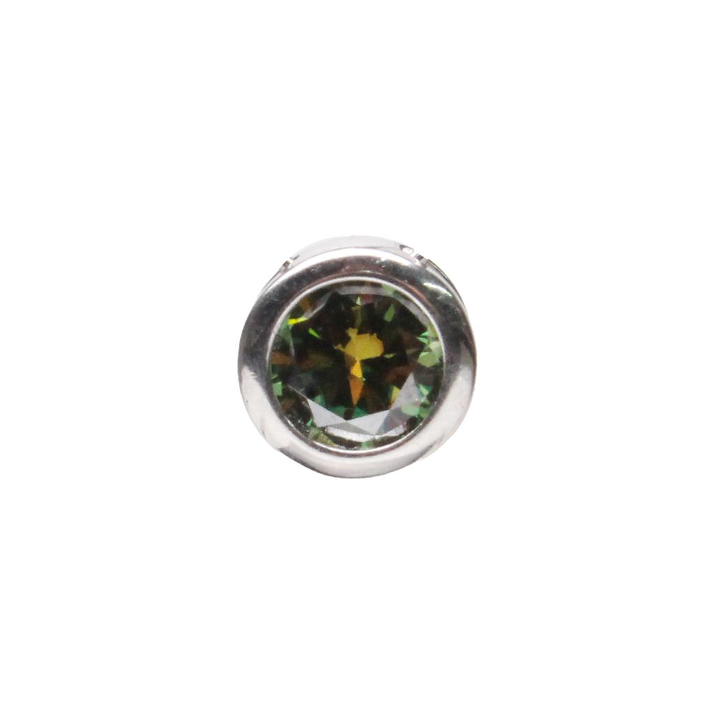 Bien Vetu Green Moissanite Pendant 1 Carat Bezel-Set 432