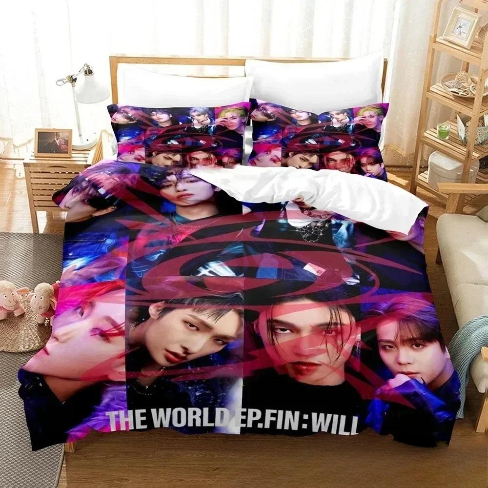 Svět Ep.Fin Will Ateez Ložní prádlo Potah na peřinu Povlečení Prošívaná přikrývka Povlak na polštář Přikrývka King Queen Size Chlapecké/dospělé Ložní prádlo