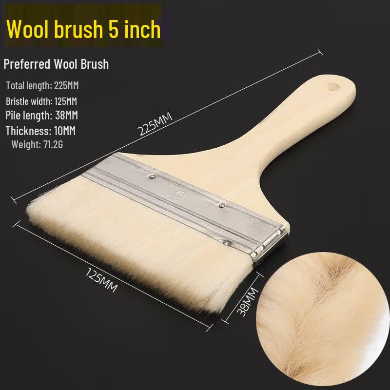 5-inch Wooden Handle Soft Wool Paint Brush