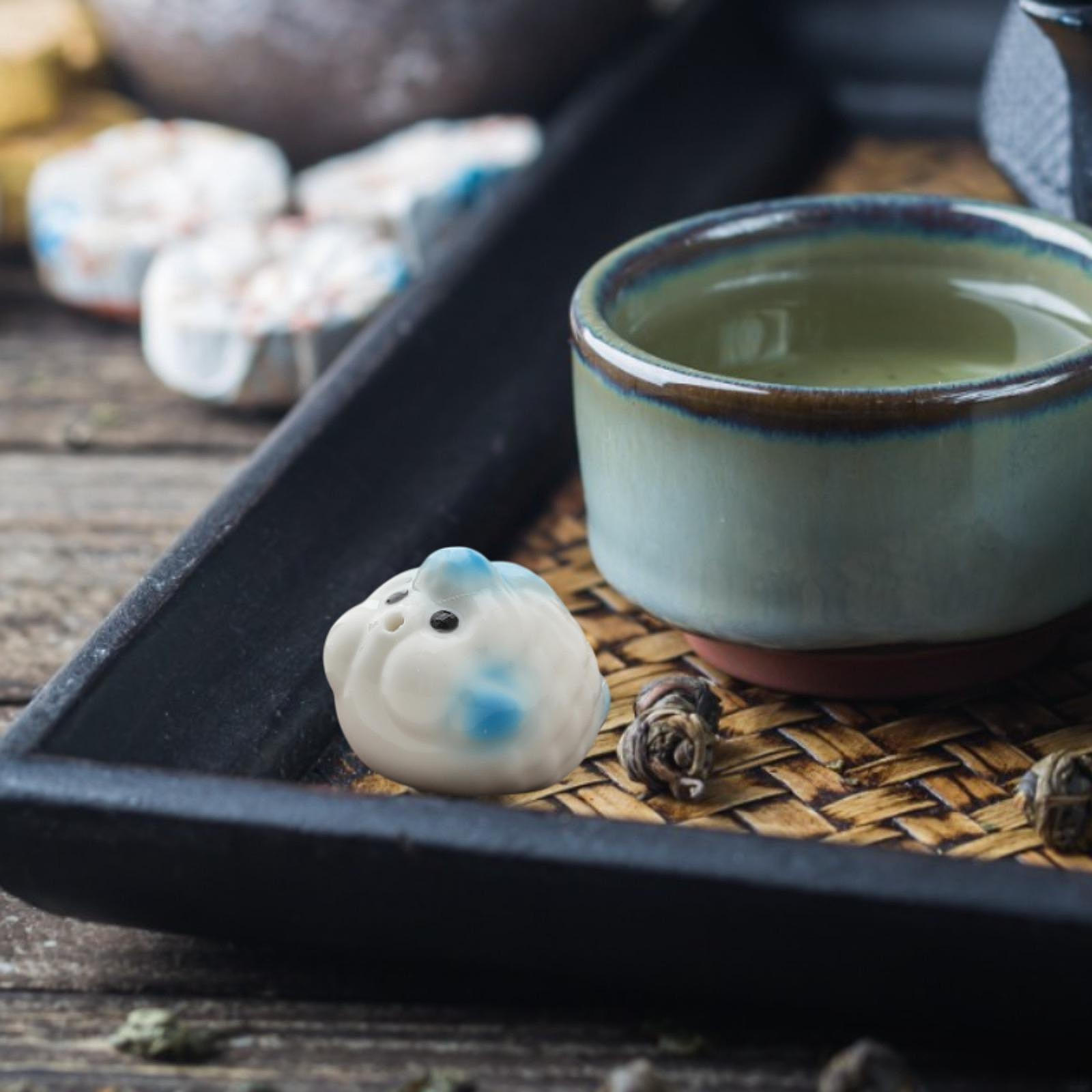 

Мини-статуэтка рыбки-пузырька, ароматическое украшение, керамическая фигурка для чайного домика Blue and White