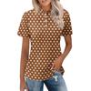 Women's Casual Polo Shirt Short Sleeve Loose Fit Top Button Down Collar Lightweight Breathable Fabric Summer Wear