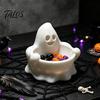 Cute Ghost Figurine Bowl Halloween Candy Bowl, 3D Printed Snack Storage Table Centerpiece Container, Tabletop Dish Serving Tray for Party Decor Spooky