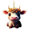 Cartoon Cow Endearing Car Ornament Acrylic Hanging Pendant For Vibrant Car Interiors