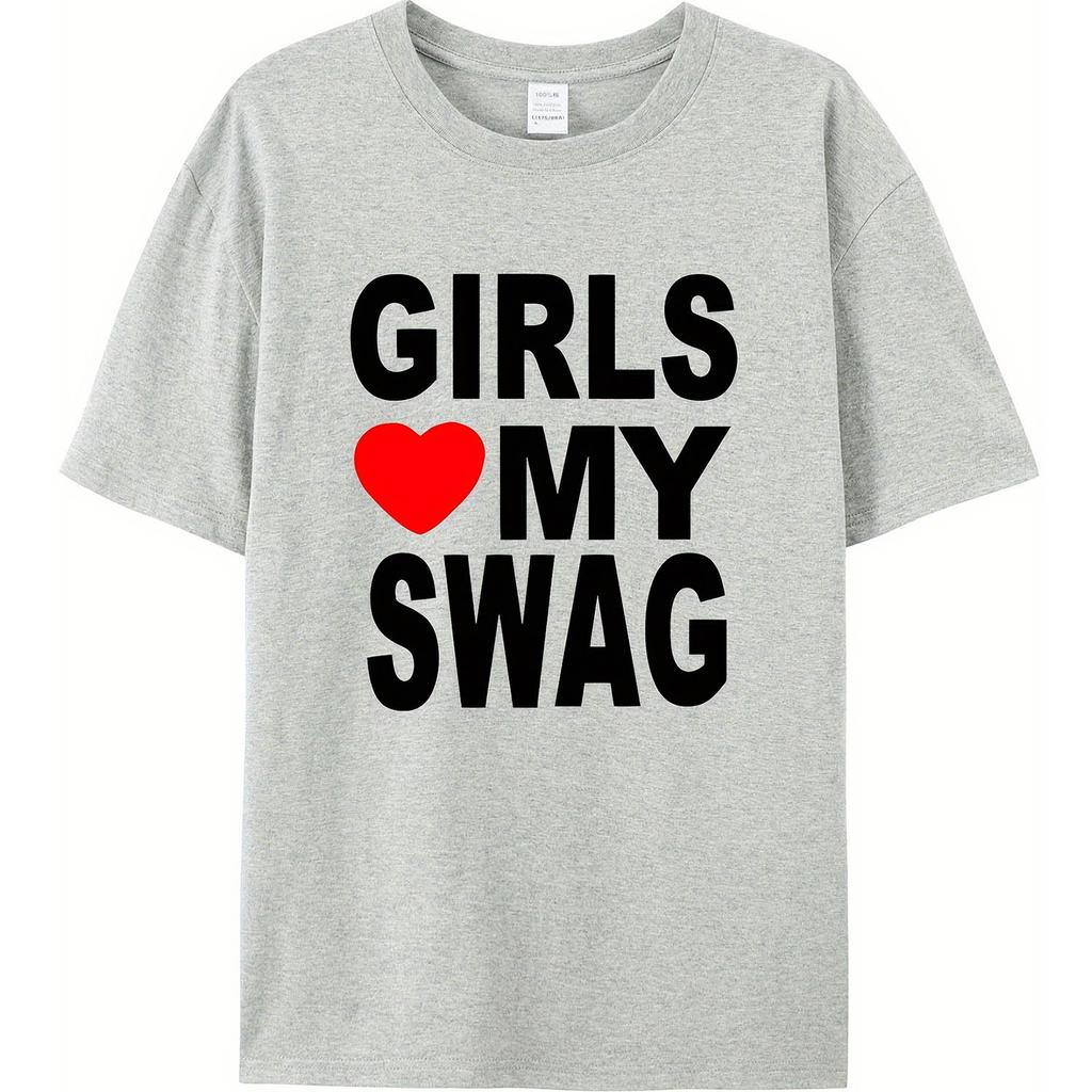 Футболка с надписью S LOVE MY SWAG  Смешные хлопковые novelty футболки Streetwear Хип-хоп Повседневный топ