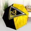 1 PC Automatic Folding Umbrella - Alemannia Aachen Pattern Portable Foldable Design With 8 Ribs Christmas Birthday Gifts