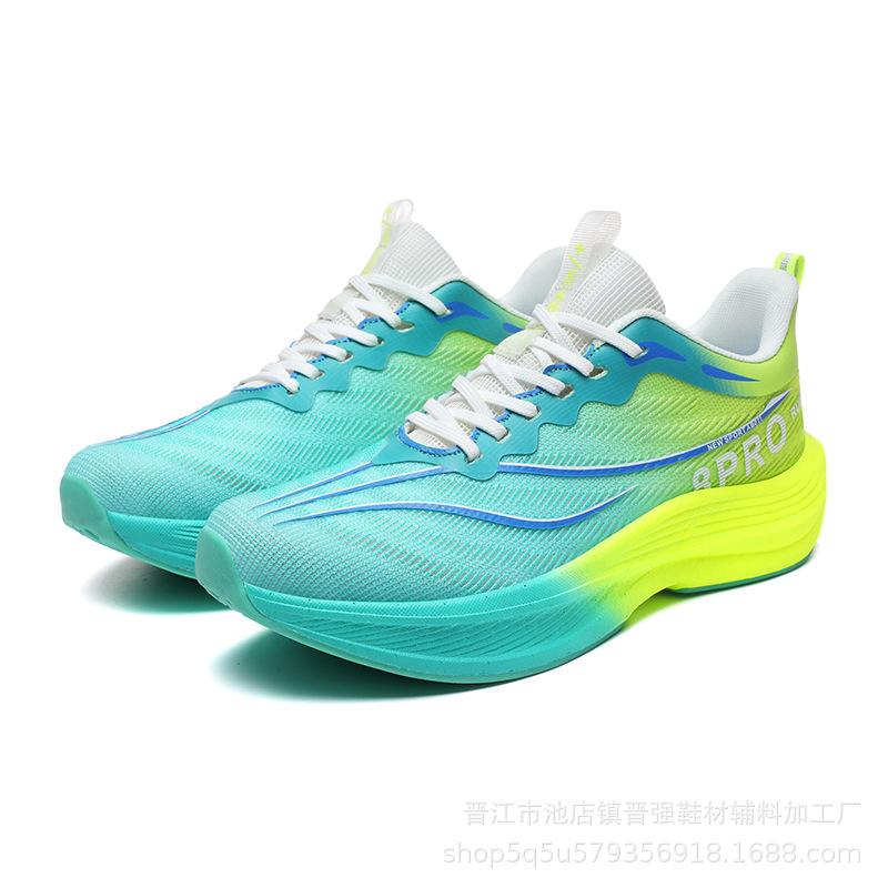 

Карбоновые кроссовки для бега мужские и женские, двойная сетка, утолщенные, модный тренд, сверхлегкие, амортизирующие, спортивная и повседневная обувь 45