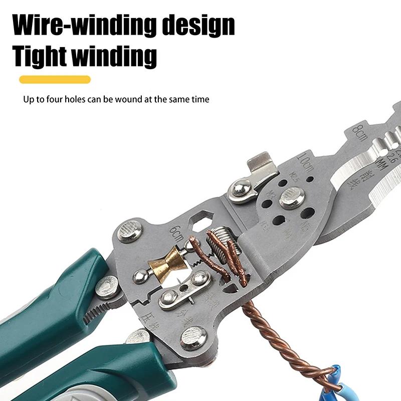 1Pcs Wire Stripper Foldable Cable Cutter Stripper Pliers Multi-Function Electrician Hand Tool For Wires Cutting Crimping