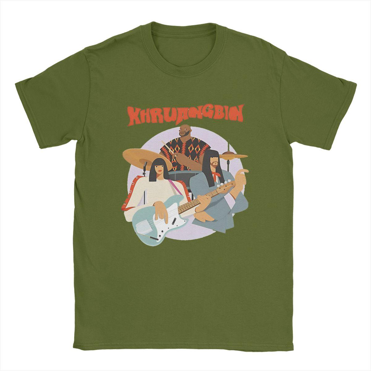 

Khruangbin Барвисті футболки чоловічі Дивовижна футболка зі 100% бавовни Круглий виріз Короткий рукав Футболка Великі розміри Топи L