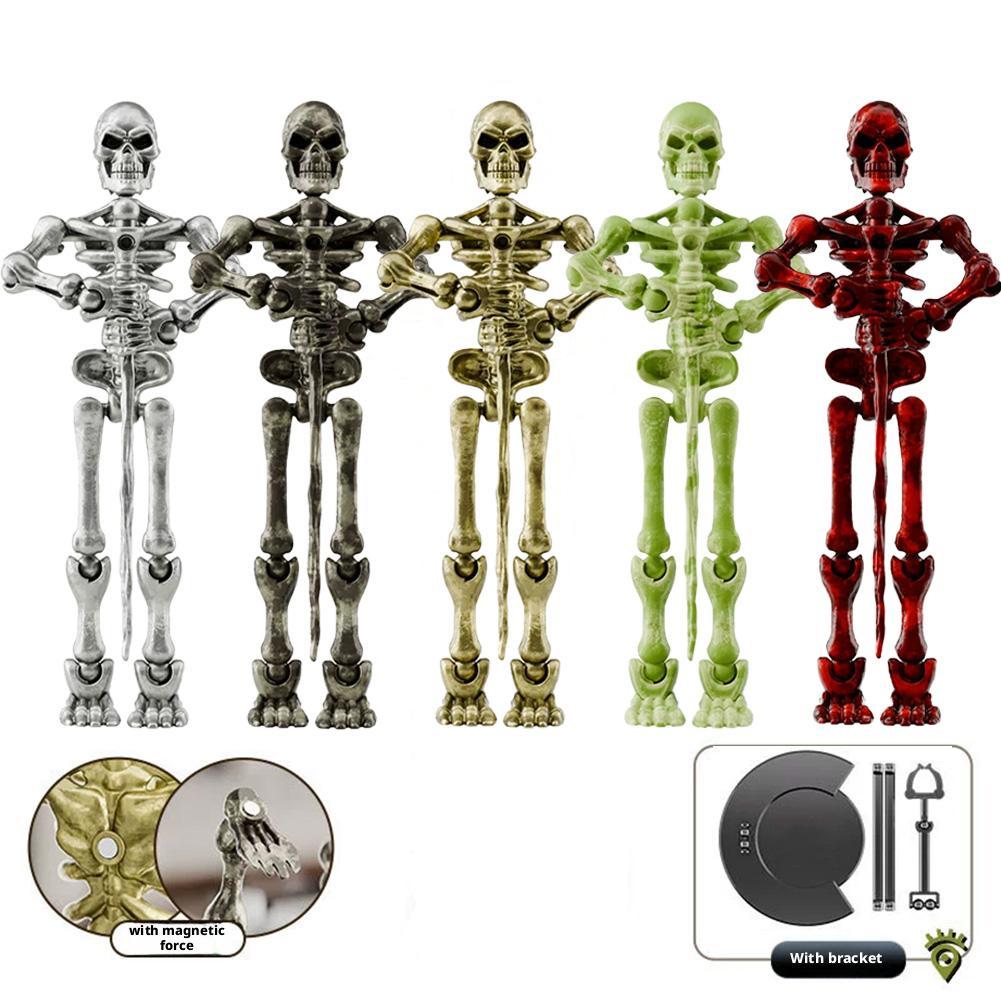 Medieval Doll Warrior Toys DIY Movable Joint Doll Figurine Skeleton Halloween Decorations Toys Skull Mini Gift Stress-relie D5W0