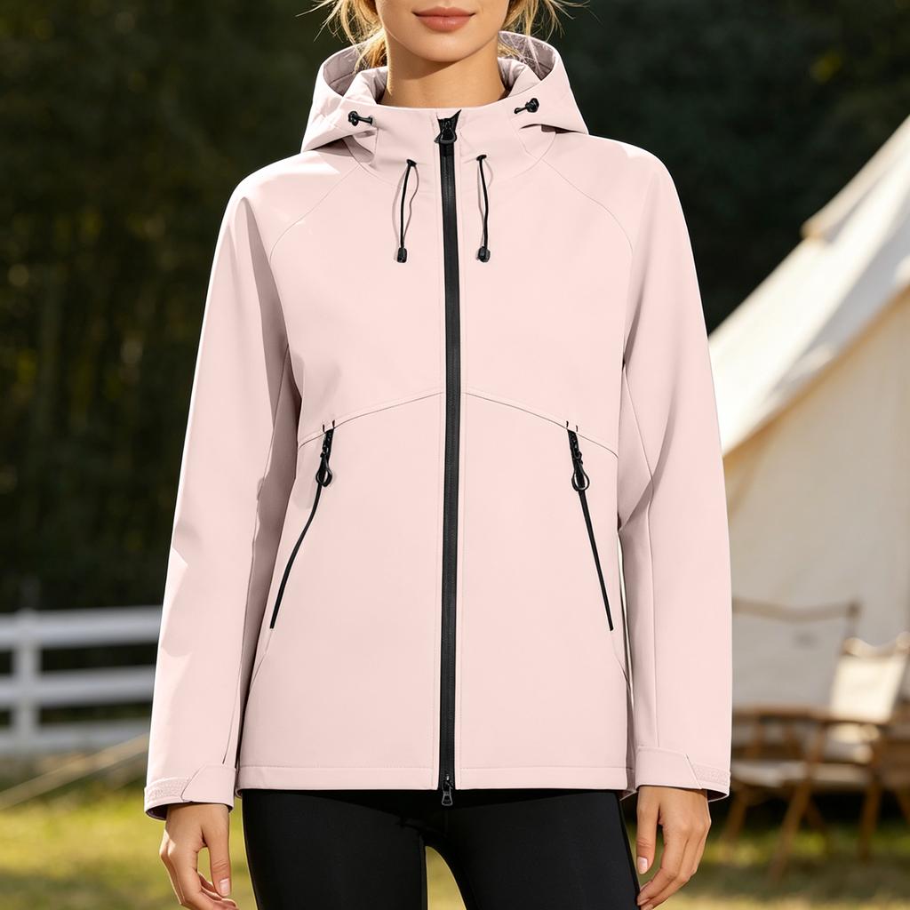 Softshell Outdoorjacke Winddicht Wasserdicht Leicht Kapuzenjacke für Herren und Damen Geeignet für Wandern Camping Sport und Freizeit