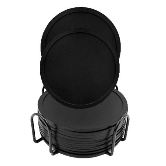 Silicone Coasters Set with Holder Minimalist Drink Coaster for Cups Beer Coffee Anti-spill Beverage Coasters Kitchen Gadgets