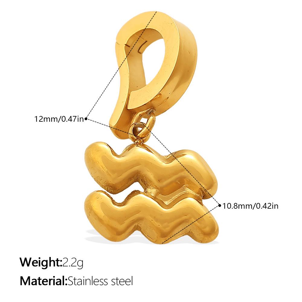 Summer seaside vacation wind golden twelve constellations bikini buckle pendant gold-plated DIY accessories