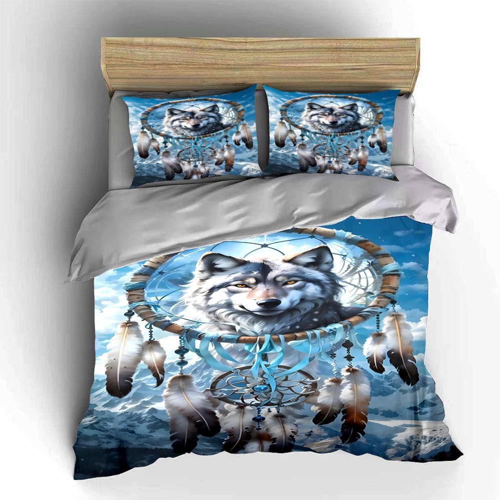Wolf with Dreamcatcher Design. Bedding Sets Duvet Cover Sets Duvet Covers Pillowcases(1 * Duvet Cover 2 * Pillowcases Without Duvet Insert)
