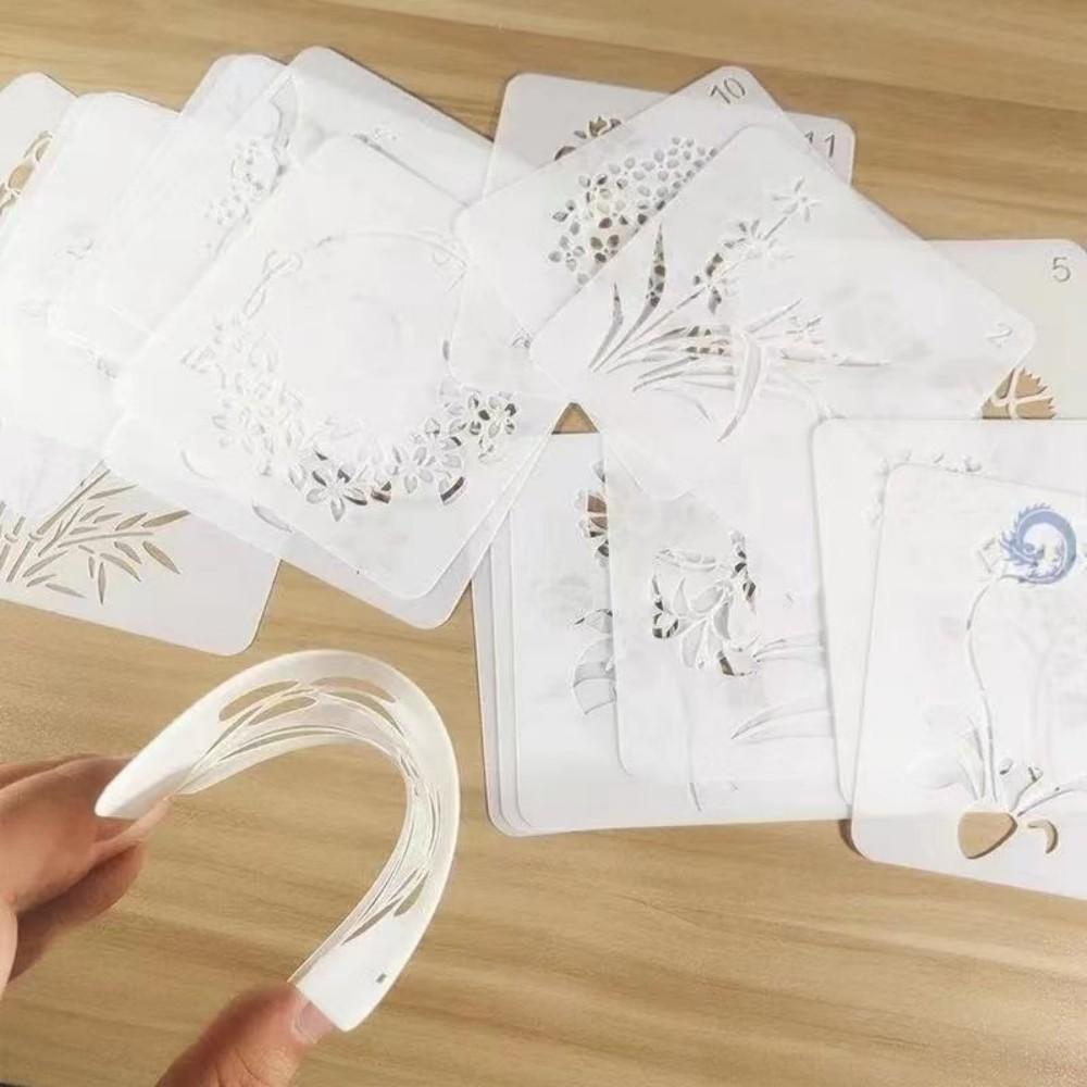 Painting Stencils Reusable Stencil Art Template Assorted Drawing Templates Decorative Leaf Floral Stencils