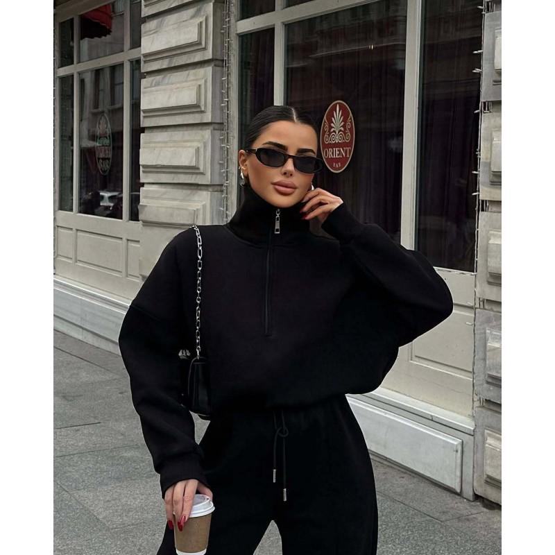 Womens Loose Streetwear Hoodie Pants Set Long Sleeve Casual Two-Piece Outfit Winter 2025