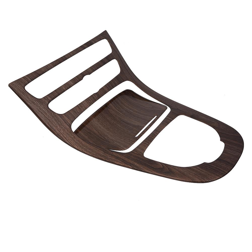 

2Pcs Console Gear Shift Panel Cover Trim for Mercedes Benz E class W213 16 18 Walnut Brown Wood