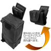 LayLax Compact Dump Pouch, Black, Foldable, Roll-Up, Lightweight, with Belt Clip and Drop Protection, Patch Base
