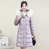 2025 Winter New Down Cotton Jacket Women's Mid-length Korean Version with a Thickened Hood and Slimming Padded Jacket