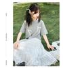 Girls' summer dress 2026 new children's fairy style floating skirt summer big children's white half skirt set