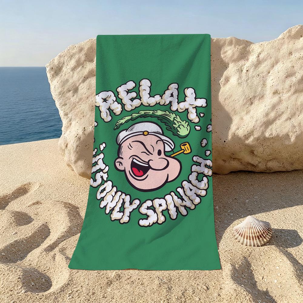 Cartoon Cute P-Popeye Beach Towel For Beaches Yoga Studios Gyms Hot Springs Swimming Pools And Picnics