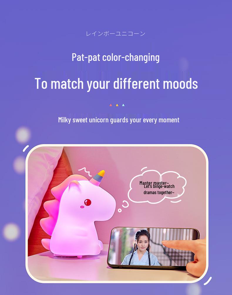 Unicorn Silicone Night Light: Creative Bedside Gift