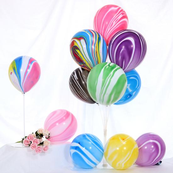 10Pcs/Set 10-inch Party Balloon Marble Agate Pattern Leakproof Anti-burst Thicker Strong Wedding Party Decor Latex Balloon Party Supplies