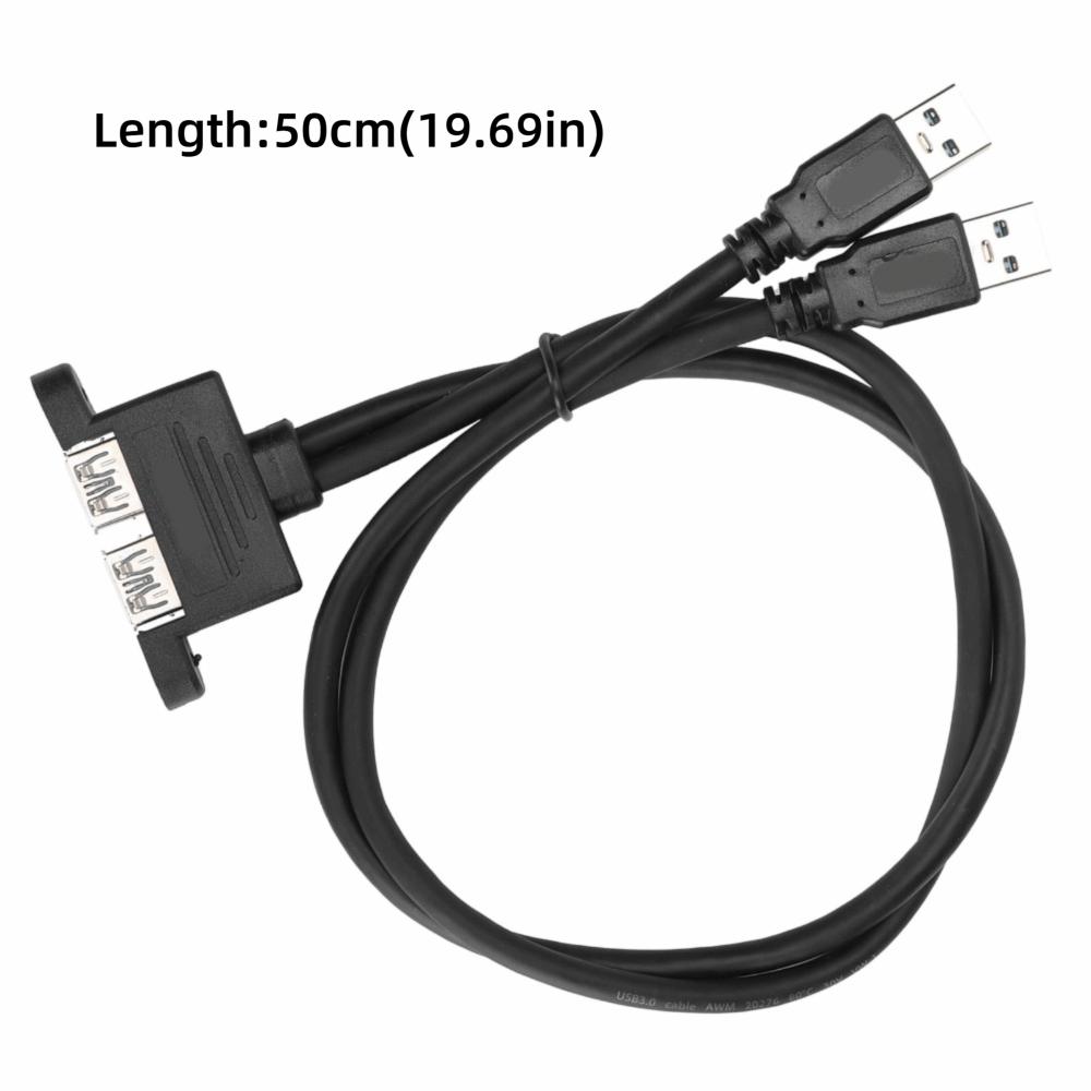 50cm USB Extension Cable 2 Ports Dual USB Front Panel Header USB 3.0 Cable  Computer Accessory