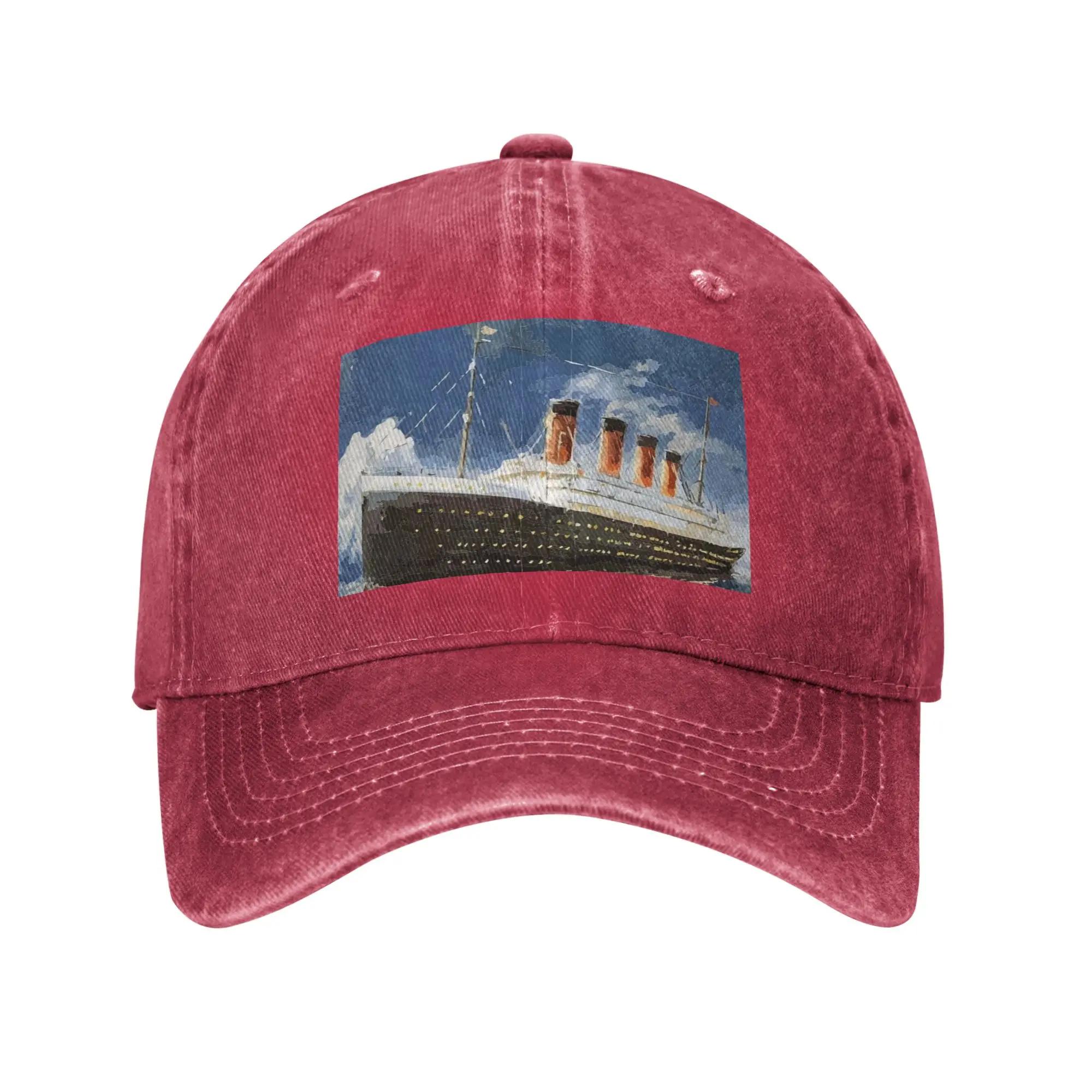 The most popular ship of all times Titanic Denim Fabric Cap Casual Baseball Caps Adjustable Hat Summer Unisex Baseball Hats One Size