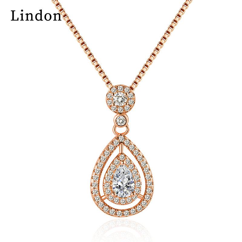 

Линдон Серебрение Кристалл Циркон Женский Кулон Капли Воды Мода Ключицы Ожерелье Свадебная Вечеринка Подарок