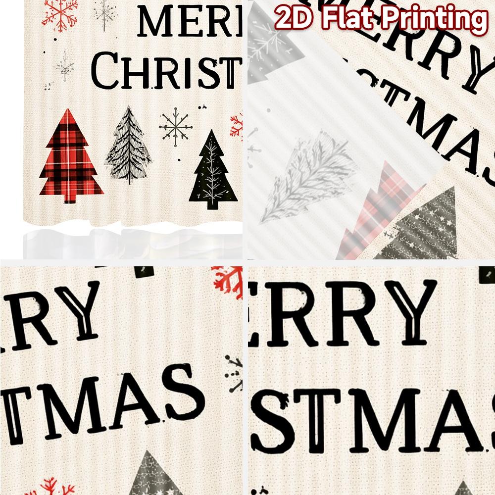 2 Stück, 2D-FLACHDRUCK Vorhänge (Ohne Stange) Karomuster Wald Minimalistische Feiertagsvorhänge Vielseitige Stoffvorhänge Dekorationen